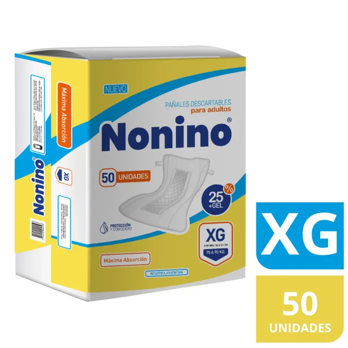 pañal recto nonino talle XG x 50