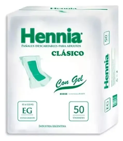 pañal HENNIA recto clasico XG x 50