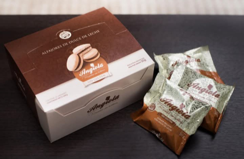 Alfajor de dulce de leche marca Angiola caja x12u