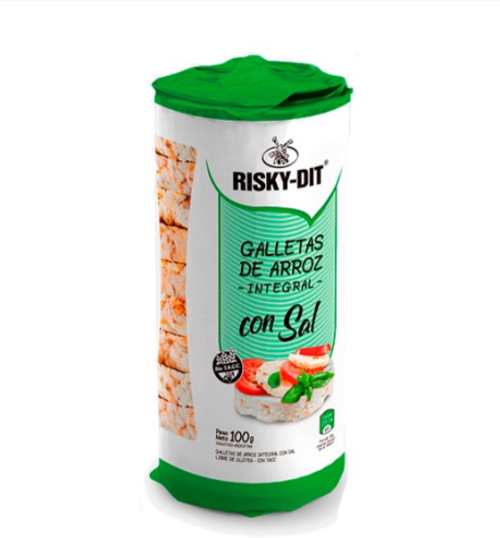 Galletas de arroz redondas clásicas Ricky Dit x12u