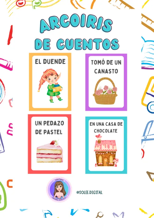 Arcoiris de cuentos versión tarjetas con imágenes