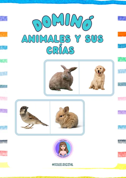   Domino de animales y sus crías