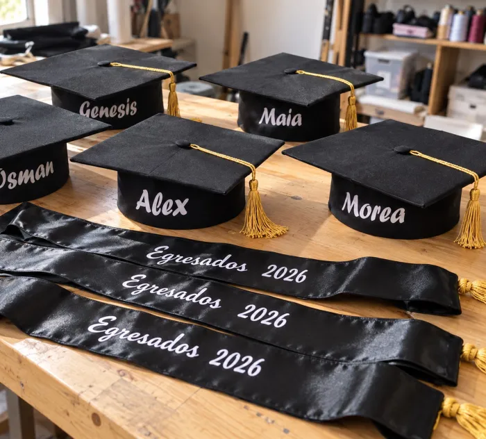Combo Personalizado Egresados (Gorro + Banda)