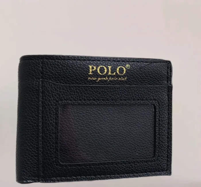 Billetera polo en cuero negro