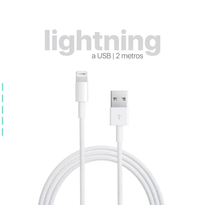 Cable Lightning 2 Metros para iPhone – Blanco 2