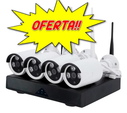 Kit 4 Cámaras De Seguridad Wifi Interior Exterior 