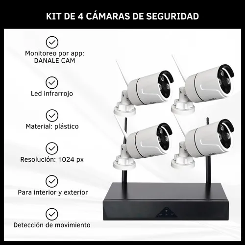 Kit 4 Cámaras De Seguridad Wifi Interior Exterior  2