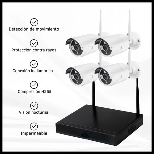 Kit 4 Cámaras De Seguridad Wifi Interior Exterior  3