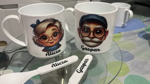 TAZA Y CUCHARITA DE POLIMERO 😍