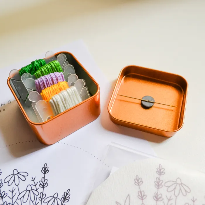 Kit Bordado Completo 5 Hilos + Tela Tusor (SKU002) 2