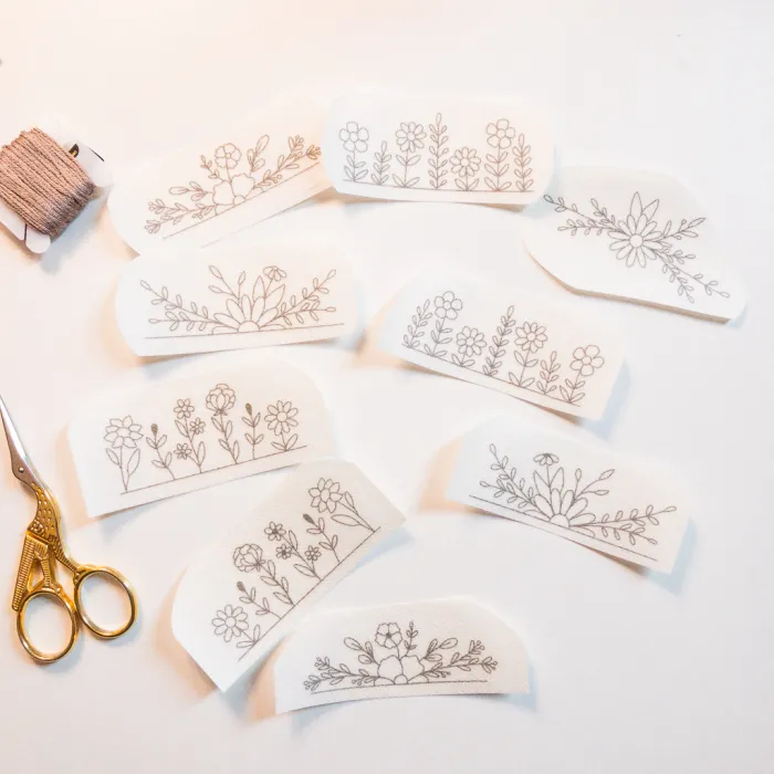 Set 10 STICKERS HIDROSOLUBLES Flores silvestres primavera S058