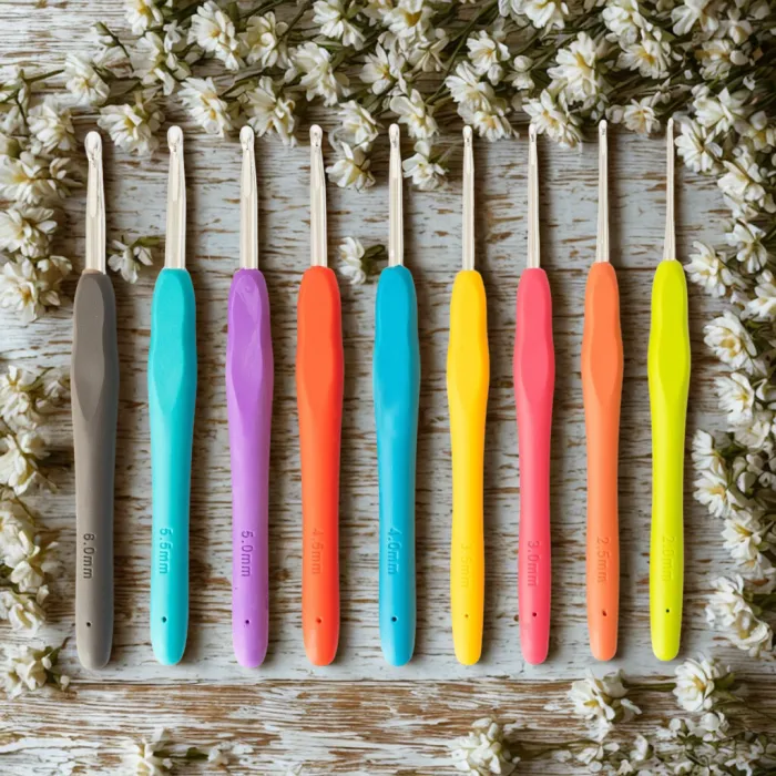 Set Agujas Crochet Mando Siliconado TK Numero 2-6 2