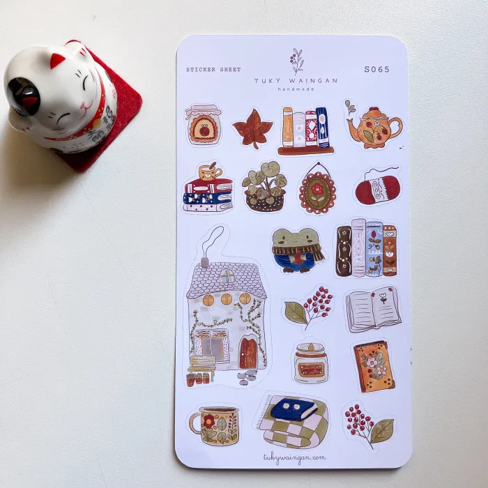 Hoja 19 Stickers Casa De Invierno Kawaii Bujo Scrapbook