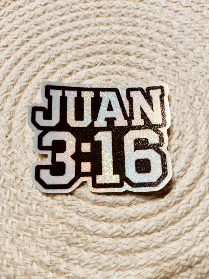 Stickers Holográfico: Juan 3:16