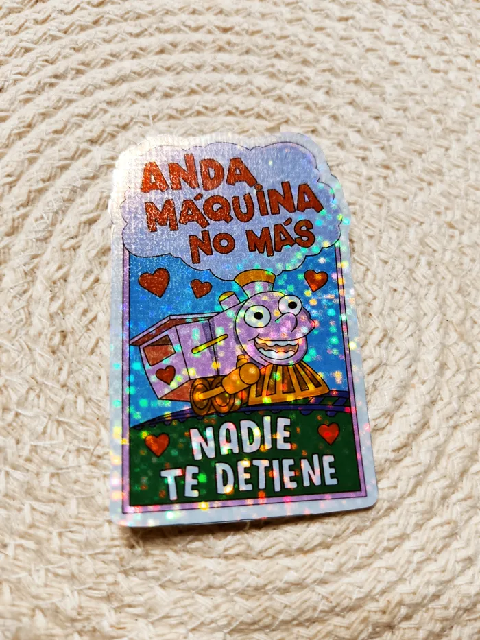 Stickers Holográfico: Anda máquina nomas
