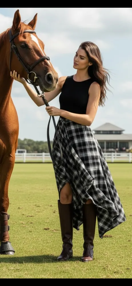 Falda asimetrica cuadros new collection