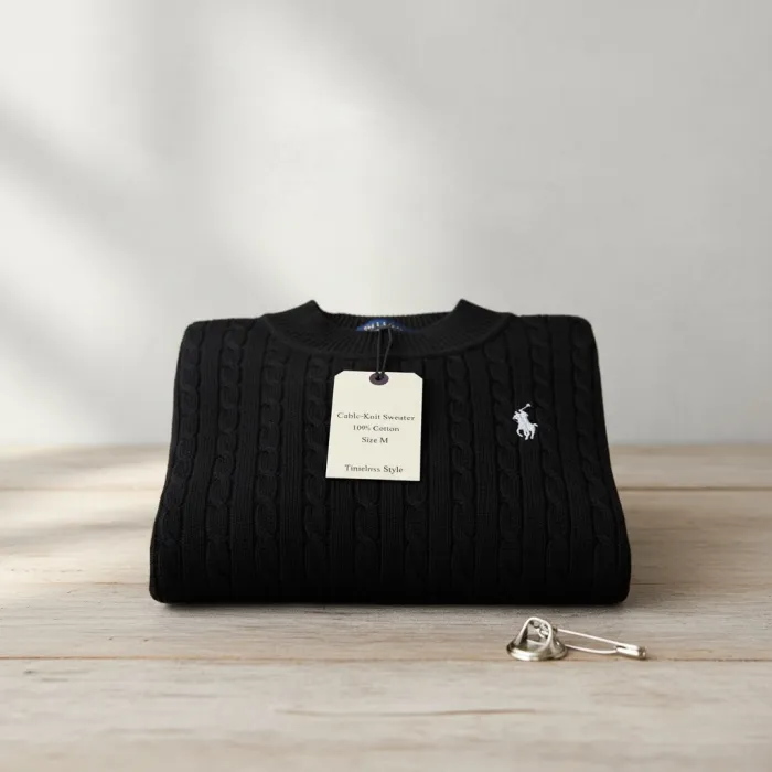 Sweter polo negro
