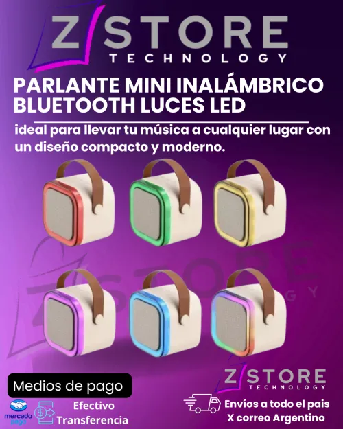 Parlante k12 Mini Inalámbrico Bluetooth Luces Led