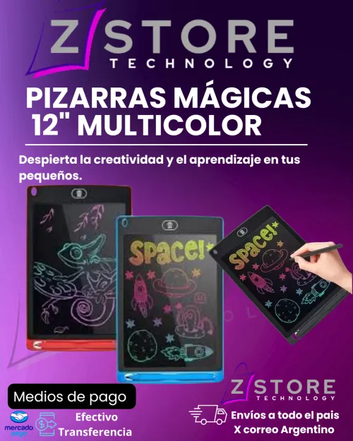 PIZARRA MAGICA MULTICOLOR 12"