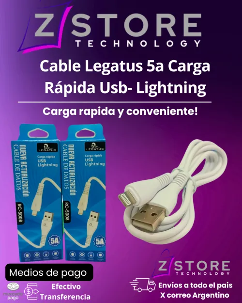 Cable Legatus 5a Carga Rápida Usb- Lightning