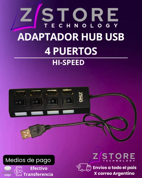 Adaptador hub usb  4 puertos