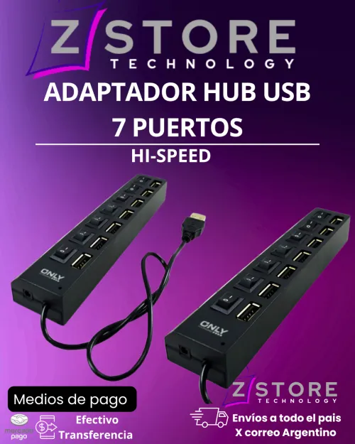 Adaptador hub usb 7 puertos
