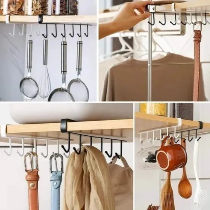 ORGANIZADOR COLGANTE PORTA TAZA DE METAL NEGRO 2